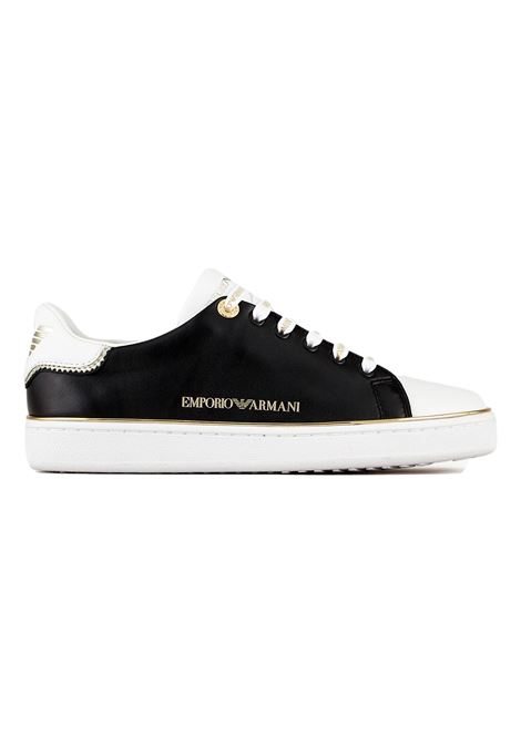 Sneakers in nappa lucida con punta a contrasto EMPORIO ARMANI | Scarpe | X3X103 XM788K485
